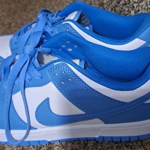 Blue and white nike dunks